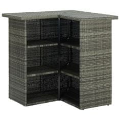 shumee Rohový barový stolek šedý 100 x 50 x 105 cm polyratan