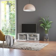 Greatstore TV stolek bílý s vysokým leskem 120 x 34 x 37 cm dřevotříska