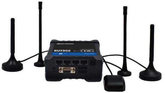 Teltonika LTE RUT955 Wi-Fi - 2xSIM, 3xLAN + 1xLAN/WAN, GP, USB, RS232