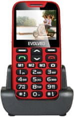 Evolveo EasyPhone XD s nabíjecím stojánkem, Red