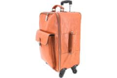 Arteddy Cestovní palubní kožený kufr Arteddy - camel 45l