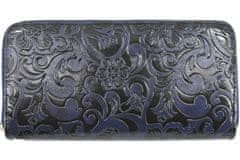 Arteddy Dámská / dívčí peněženka pouzdrového typu s květovaným vzorem - tmevě modrá