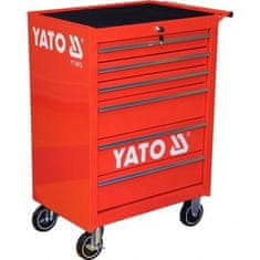 YATO Pojízdná dílenská skříňka, 6 zásuvek, červená