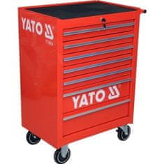 YATO Pojízdná dílenská skříňka, 7 zásuvek, červená