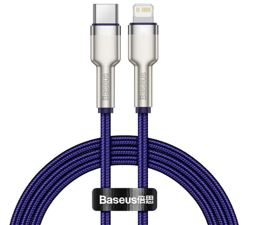 BASEUS Cafule Series nabíjecí / datový kabel USB-C na Lightning PD 20 W 1 m CATLJK-A05, fialová - zánovní
