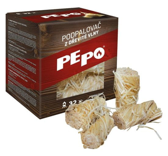 PEPO PE-PO podpalovač z dřevité vlny 32 ks