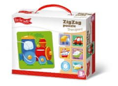 Farfarland ZigZag puzzles - "Doprava". Kreativní vzdělávací hračky rozvíjí pozornost, pozorování a motorické dovednosti.