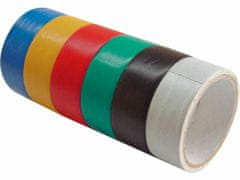 Extol Craft Pásky izolační PVC, sada 6ks, 19mm x 18m (3m x 6ks), tloušťka 0,13mm, 6 barev