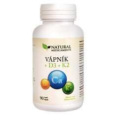 Natural Medicaments Vápník + D3 + K2 90 kapslí