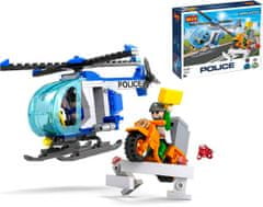 Cogo stavebnice Policie - Hlídka v helikoptéře kompatibilní 164 dílů