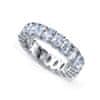 Luxusní stříbrný prsten s krystaly Genuine Oval 63258 (Obvod 54 mm)
