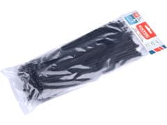 Extol Premium Pásky stahovací černé, rozpojitelné, 300x7,2mm, 100ks, nylon PA66