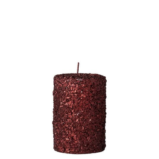Lene Bjerre Dekorativní svíčka GLITERIA vínová 10,5 cm