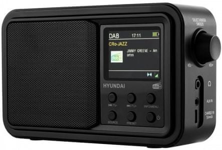 Bluetooth radiopřijímač hyundai aux in výstup pro sluchátka 2000mah baterie výdrž 14 h fm dab plus tuner