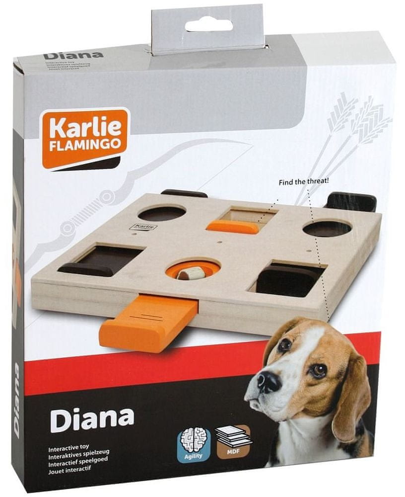 Karlie Interaktivní dřevěná hračka Diana 29×24×2,5 cm