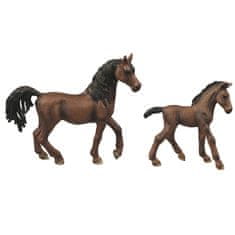 Rappa Sada koně 2 ks s ohradou čokoládově hnědý