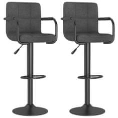 shumee Barové stoličky 2 ks tmavě šedé textil
