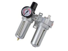 GEKO Regulátor tlaku s filtrem a manometrem a přim. oleje, max. prac. tlak 10bar