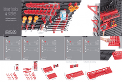 Prosperplast Sada držáků na nářadí BINEER SHELFS 384x111mm, červená, 2 ks