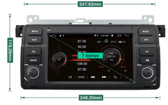 Kapud 7" Android Autorádio BMW E46 3. serie, M3 ROVER 75 Autorádio , ANDROID 12 , WIFI, GPS, USB, Bluetooth, Dotykové Android autorádio do BMW E46 M3 Rover 75 MG ZT rádio + GPS navigace, Kamera, Canbus