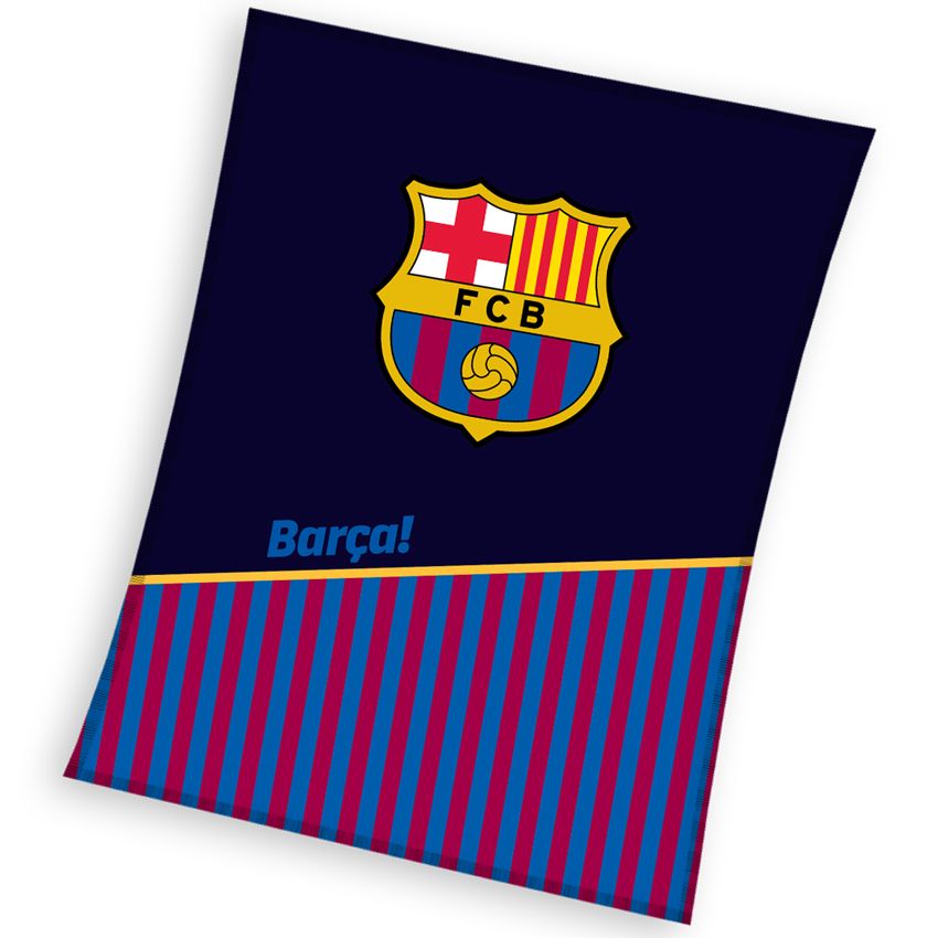 Carbotex Fotbalová deka FC Barcelona Half of Stripes 150 x 200 cm