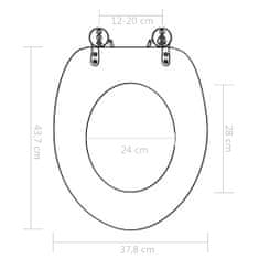 Vidaxl WC sedátko s funkcí pomalého sklápění 2 ks MDF motiv kamínků