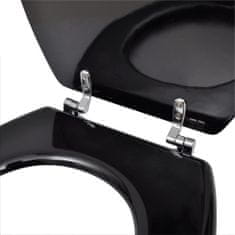 Greatstore WC sedátko MDF s víkem jednoduchý design černé