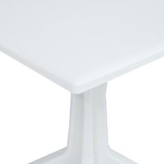 Greatstore Zahradní stůl bílý 70 x 70 x 71,7 cm plastový