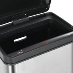Greatstore Odpadkový koš s automatickým senzorem stříbrný černý nerez 60 l