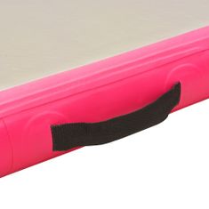 Greatstore Nafukovací cvičební podložka s pumpou 700x100x10 cm PVC růžová
