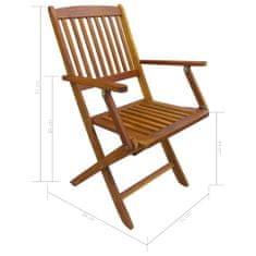 Greatstore Skládací zahradní židle 4 ks masivní akáciové dřevo