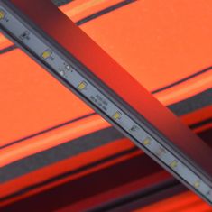 Petromila Ručně zatahovací markýza LED světlo 300x250 cm oranžová a hnědá