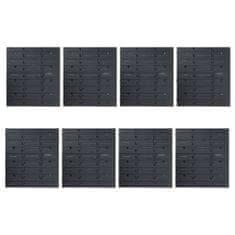 Greatstore 128dílná sada skladovacích zásobníků nástěnné panely modročerná