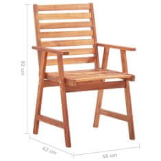 Vidaxl Zahradní jídelní židle 8 ks s poduškami masivní akáciové dřevo