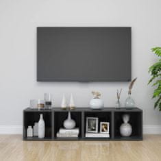 Greatstore TV stolky 2 ks šedé s vysokým leskem 37x35x37 cm dřevotříska