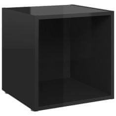 Greatstore TV stolek s vysokým leskem černý 37 x 35 x 37 cm dřevotříska