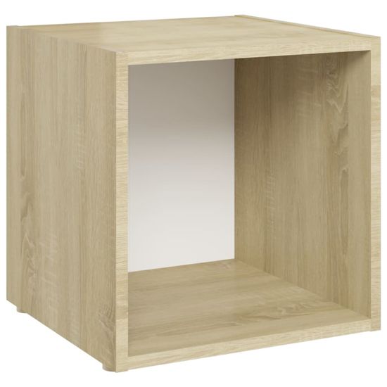 Vidaxl TV stolek bílý a dub sonoma 37 x 35 x 37 cm kompozitní dřevo