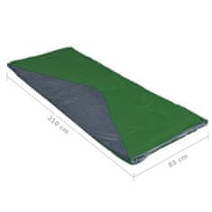 Greatstore Lehké dekové spací pytle 2 ks zelené 1100 g 10 °C