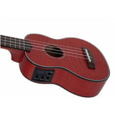 Dimavery UK-100, elektroakustické sopránové ukulele, červené
