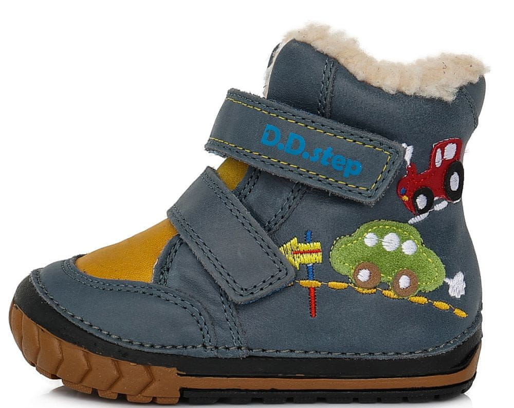 D-D-step chlapecká zimní kožená kotníčková obuv W029-645 modrá 20