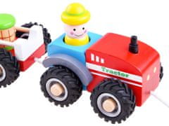 JOKOMISIADA Traktor s dřevěným přívěsem.Železniční farma ZA3566