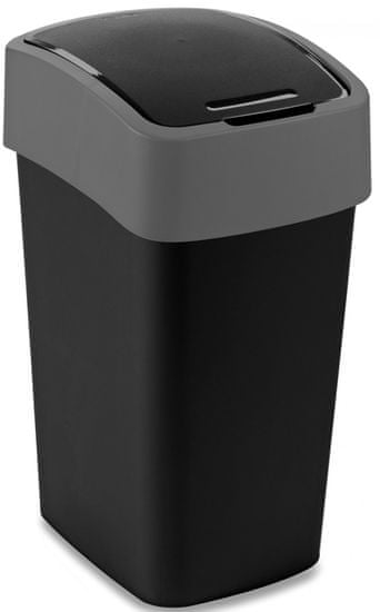 Curver odpadkový koš FLIP BIN 25l černý/stříbrný