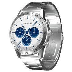 ARMODD Silentwatch 4 Pro stříbrná s kovovým řemínkem + silikonový řemínek, chytré hodinky (smart watch)