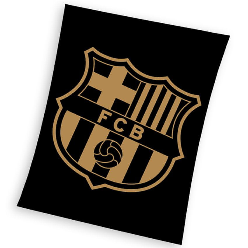 Carbotex Fotbalová deka FC Barcelona Gradient Black 130 x 160 cm