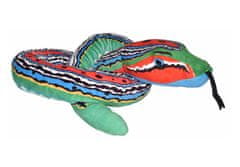 COOLKOUSKY Plyšový had zeleno-modro-červený 137 cm