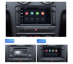 Kapud 2GB Autorádio do AUDI A3, S3 2003 2004 2005 2006 2007 2008 2009 2010 2011, Rádio pro AUDI A3 S3 + GPS navigace, mapy, Bluetooth, Handsfree, 2x USB, Mikrofon (vestavěný), MIRROR LINK 