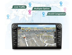 Kapud 2GB Autorádio do AUDI A3, S3 2003 2004 2005 2006 2007 2008 2009 2010 2011, Rádio pro AUDI A3 S3 + GPS navigace, mapy, Bluetooth, Handsfree, 2x USB, Mikrofon (vestavěný), MIRROR LINK 