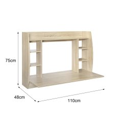 ML Design Nástěnný psací stůl 110x75x48 cm Světlé dřevo MDF