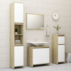 Greatstore 3dílný set koupelnového nábytku bílý a dub sonoma dřevotříska