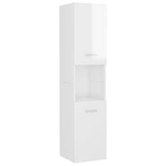 shumee Koupelnová skříňka bílá vysoký lesk 30x30x130 cm dřevotříska